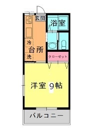 サニーパティオ1K間取り